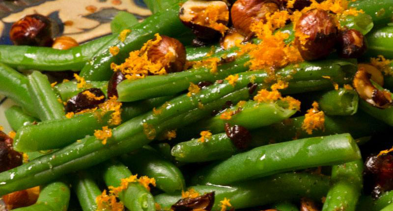 Green Beans with Hazelnuts and Orange Zest