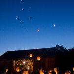 Chinese lanterns in sky