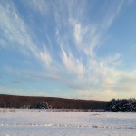 Blue sky and snow