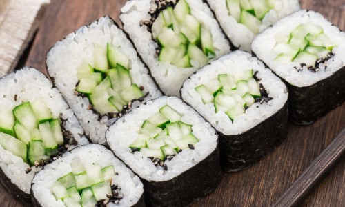 raw sushi rolls