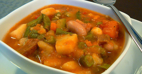 Vegetable Stew with Spicy Sauce and Grains